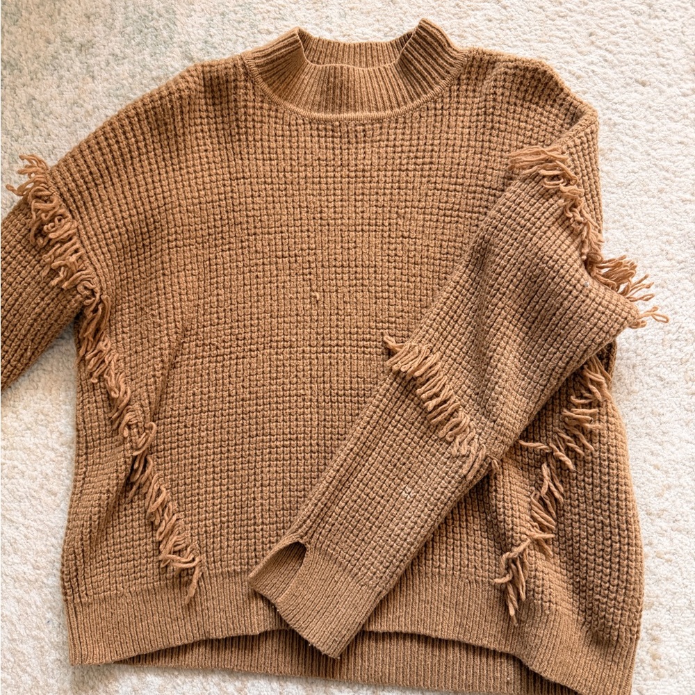 Michael Kors Fringed Brown Sweater